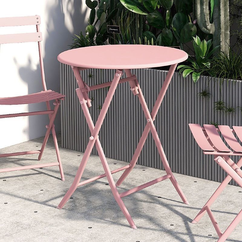 Outdoor Furniture Europe - 多用途錬鉄製折りたたみコーヒーテーブル、リビングルーム、寝室、屋外ガーデン、家庭用家具に最適な柔軟な金属製サイドテーブル