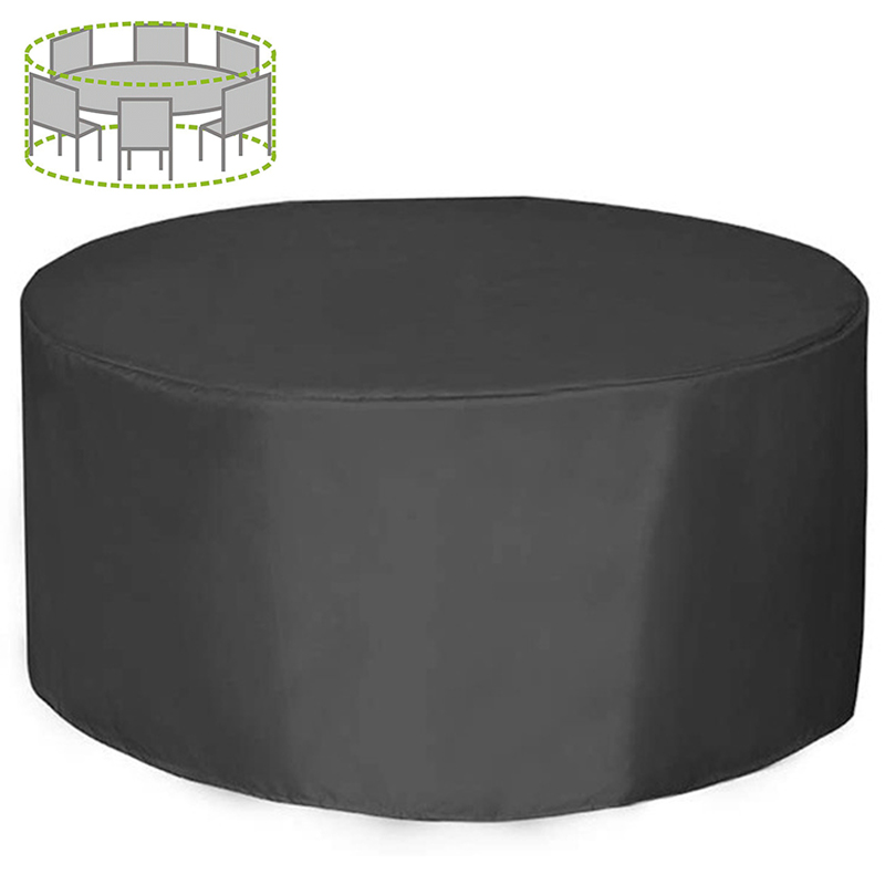 Outdoor Furniture Covers - 12 サイズラウンド家具カバー 210D 高耐久パティオ家具カバー防水防塵屋外テーブル椅子保護カバー