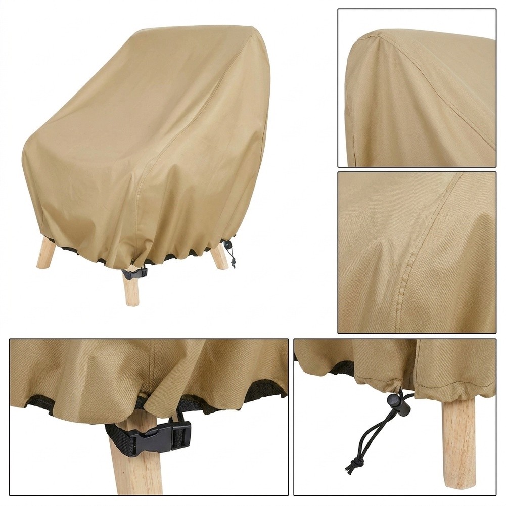 Outdoor Furniture Covers - 防水パティオチェアカバー 屋外ラウンジ用 深型シングル芝生チェアカバー 最大35W×35D×34Hインチの家具カバーに対応