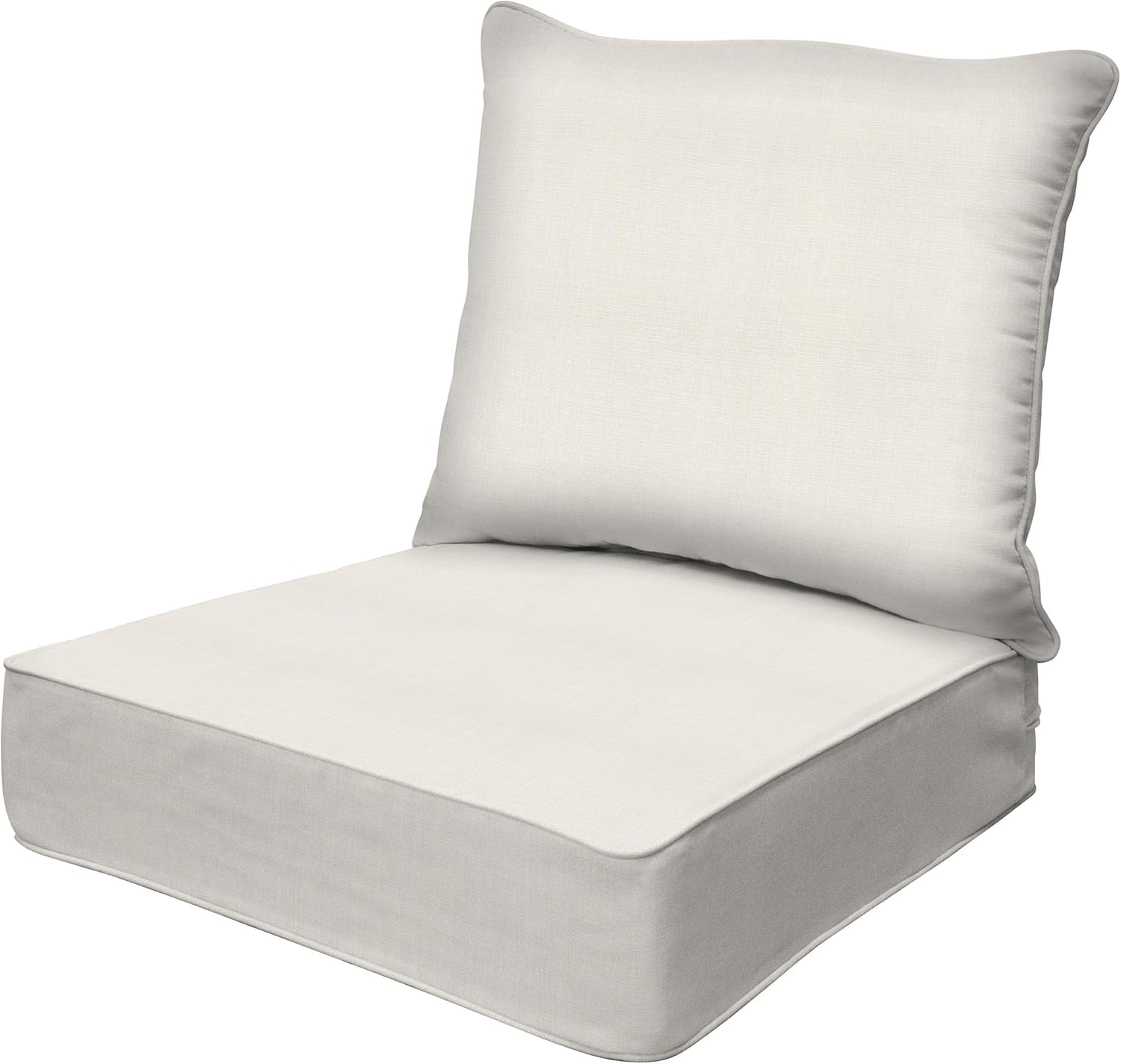 Outdoor Furniture Covers - 屋外パティオ家具、ソリッドボーンカラー、テクスチャード加工の深いシートクッション、取り外し可能なカバー付き