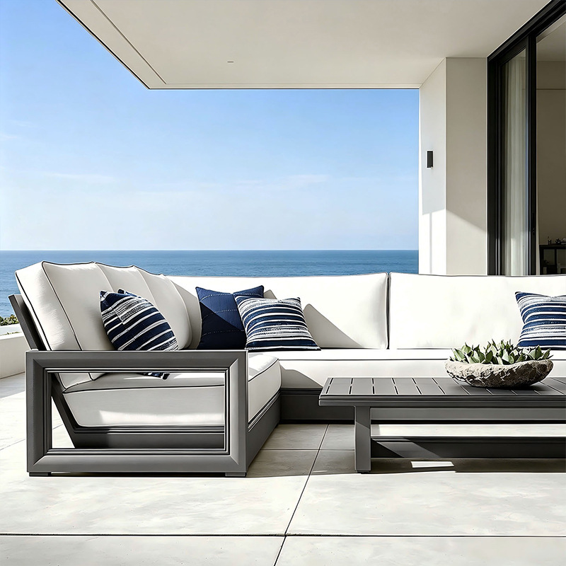 Outdoor Furniture Europe - ソファセット 北欧風 カスタム アウトドアソファ 中庭 アルミ合金