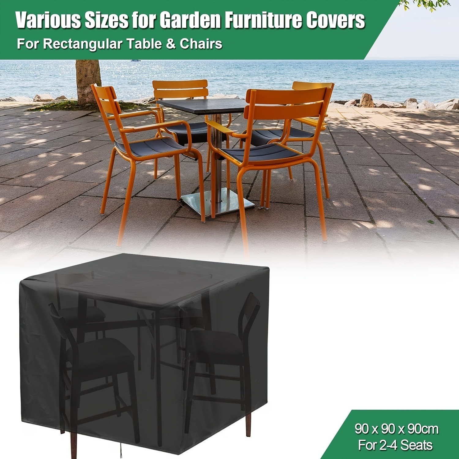 Outdoor Furniture Table - 頑丈な210D屋外ガーデン家具カバー - 椅子、ソファ、テーブル用防水シールド、複数のサイズオプションあり