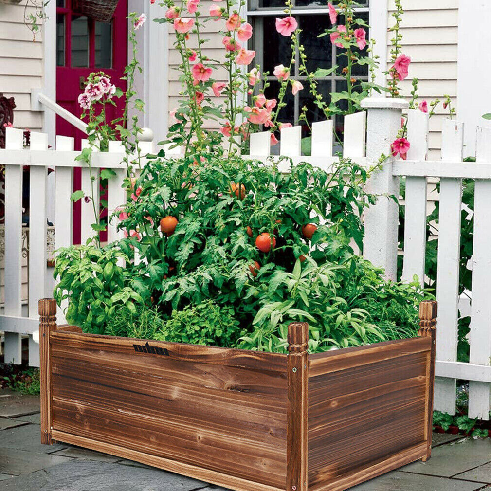 Outdoor Daybed Furniture - 屋外木製プランターボックス、花や野菜用の高床式菜園