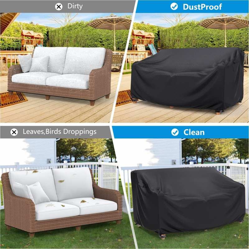 10サイズの頑丈な屋外用ダブルソファカバー、全天候型テラス家 - Outdoor Furniture Covers のレビューと価格