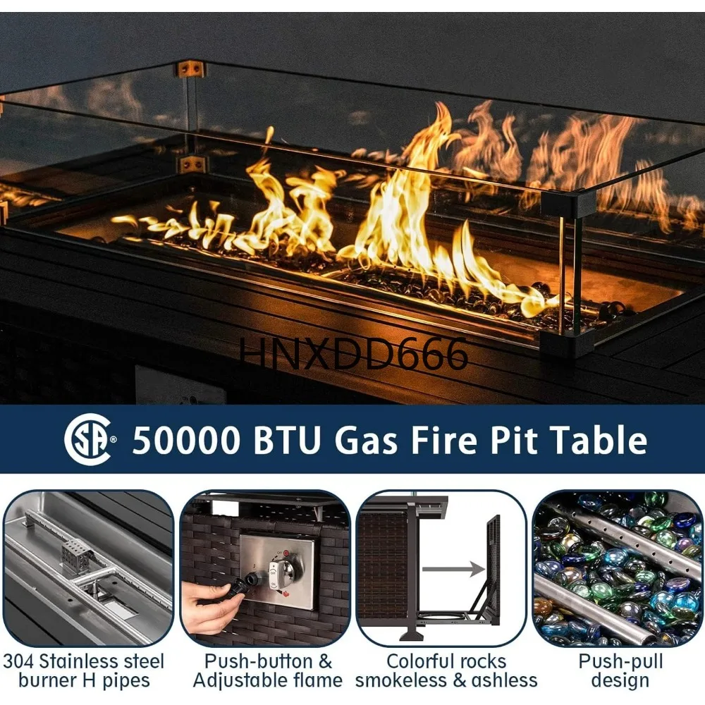 ファイヤーピットテーブル付きパティオ家具セット、6点セットア - Outdoor Furniture With Fire Pit Table のレビューと価格