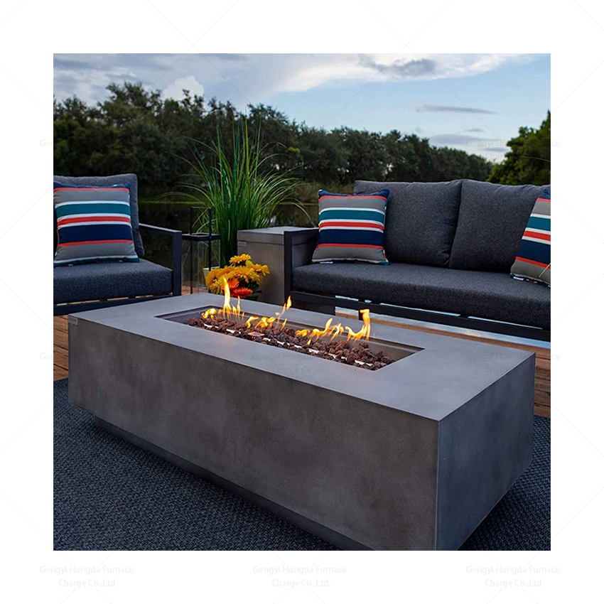 モダンなコルテン鋼製ファイヤープレイス、ガス式屋外家具セット - Outdoor Furniture With Fire Pit Table のレビューと価格