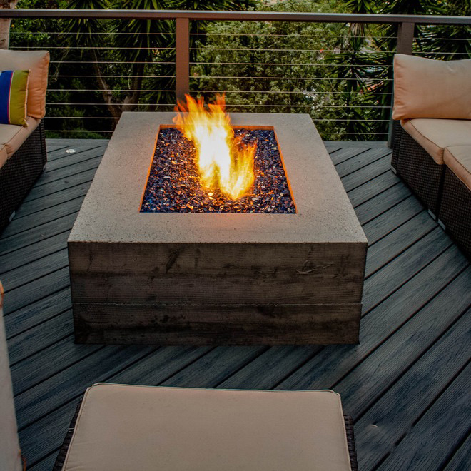 モダンなコルテン鋼製ファイヤープレイス、ガス式屋外家具セット - Outdoor Furniture With Fire Pit Table のレビューと価格