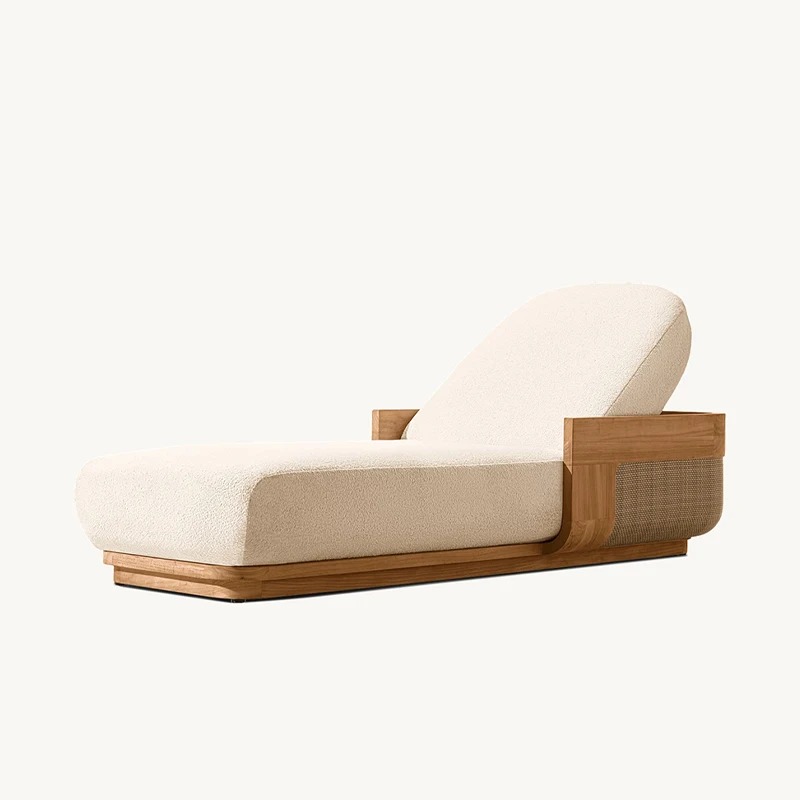 サンビーチラウンジチェア＆デイベッドセット、チーク材ラタン製 - Outdoor Furniture Lounge Set のレビューと価格