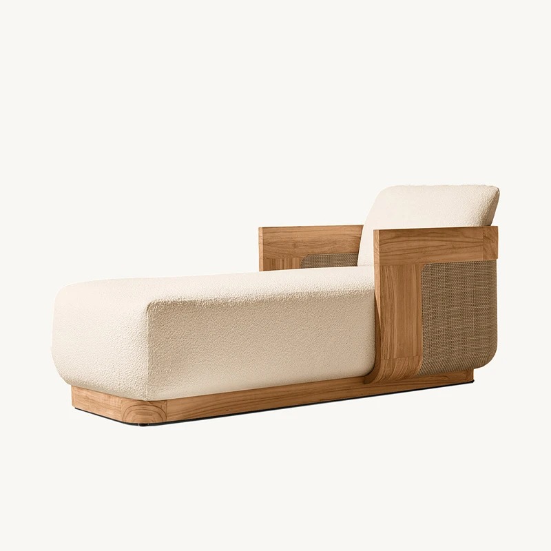 サンビーチラウンジチェア＆デイベッドセット、チーク材ラタン製 - Outdoor Furniture Lounge Set のレビューと価格