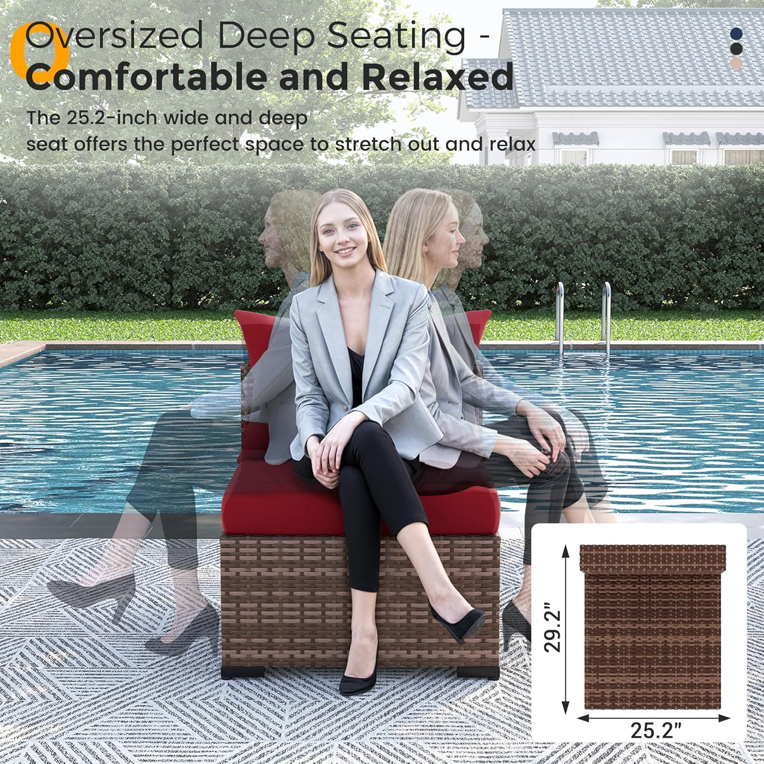 8ピース全天候型ウィッカーセクショナルソファ＆ファイヤーピッ - Outdoor Furniture With Fire Pit Table のレビューと価格