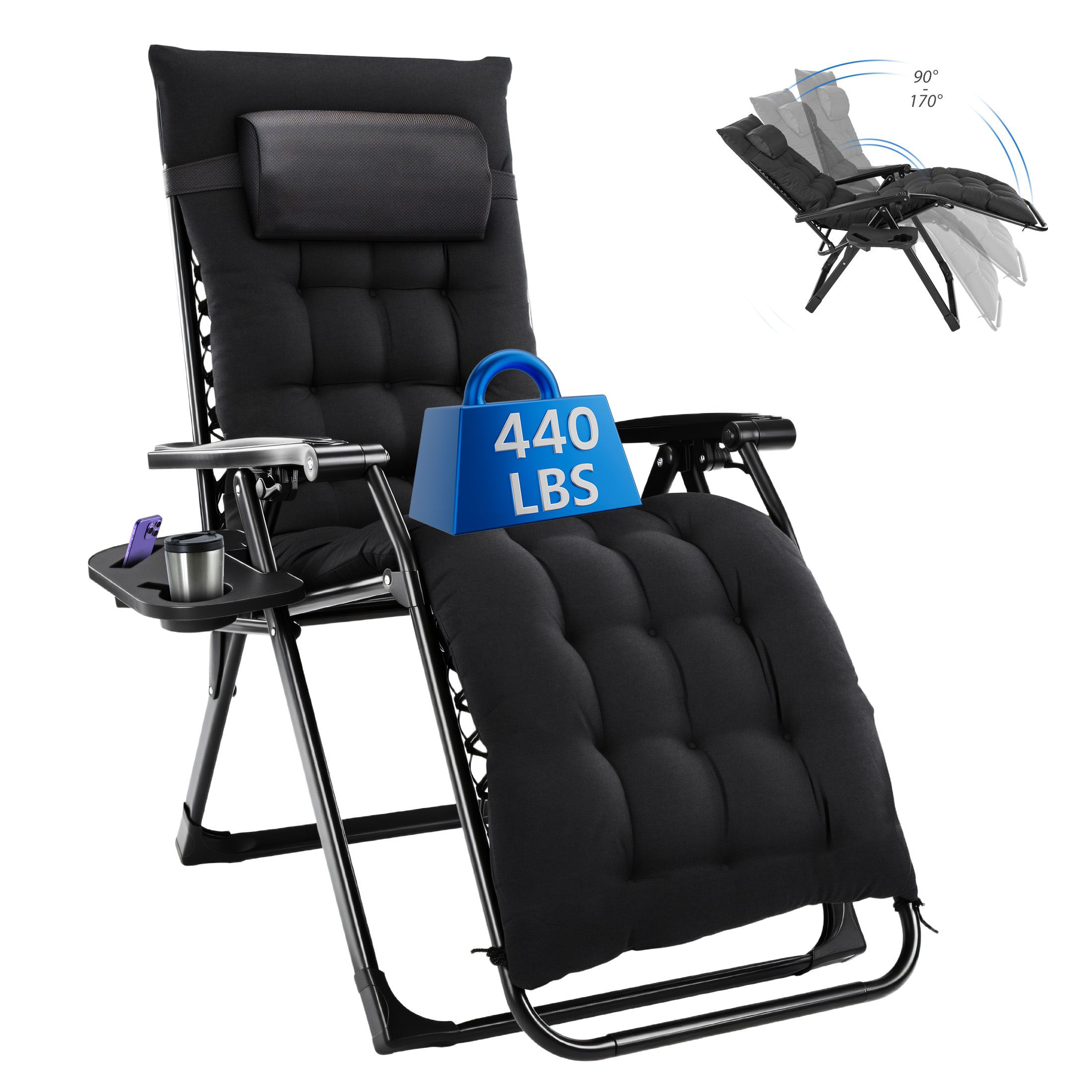 MCQ無重力クッション付きラウンジチェア、屋外折りたたみ式キ - Outdoor Furniture Lounge Set のレビューと価格