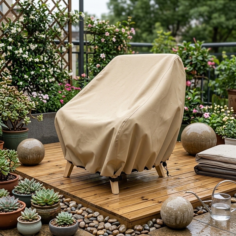 防水パティオチェアカバー 屋外ラウンジ用 深型シングル芝生チ - Outdoor Furniture Covers のレビューと価格