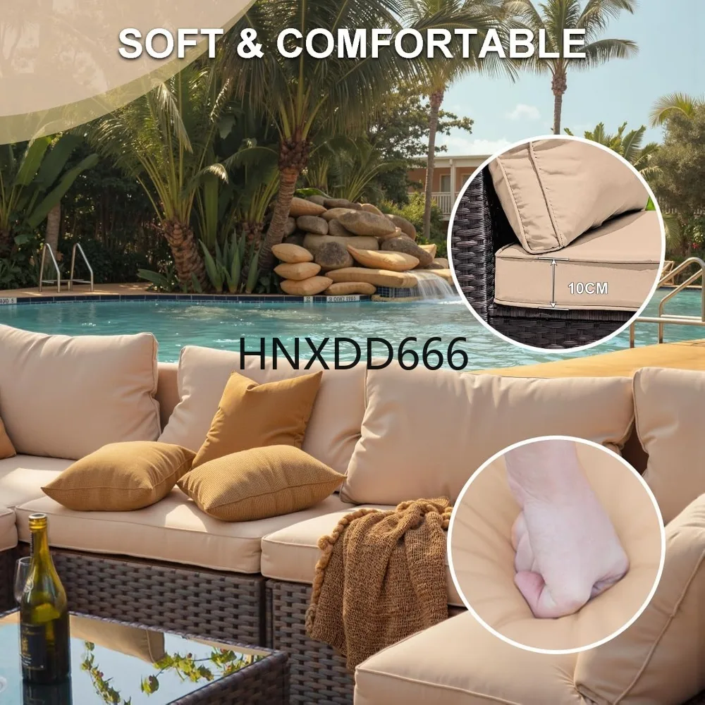 7点セットのパティオ家具セット、ファイヤーピットテーブル付き - Outdoor Furniture With Fire Pit Table のレビューと価格