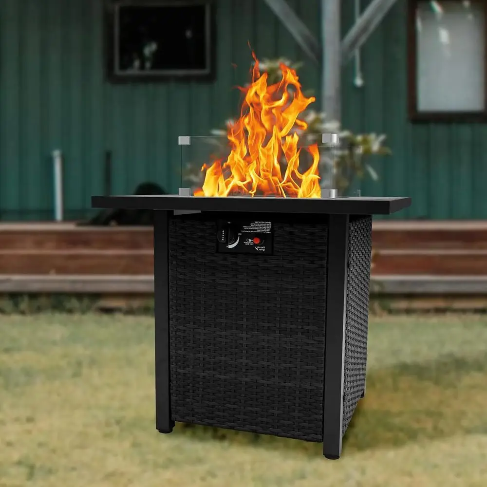 籐製屋外パティオ家具セット、豪華なクッション付き籐製セクショ - Outdoor Furniture With Fire Pit Table のレビューと価格