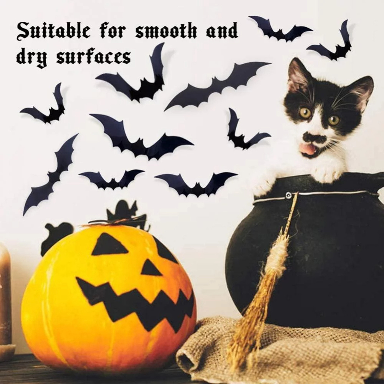 黒いコウモリのシルエット ハロウィン ウォールステッカー 装 - Outdoor Furniture Europe のレビューと価格
