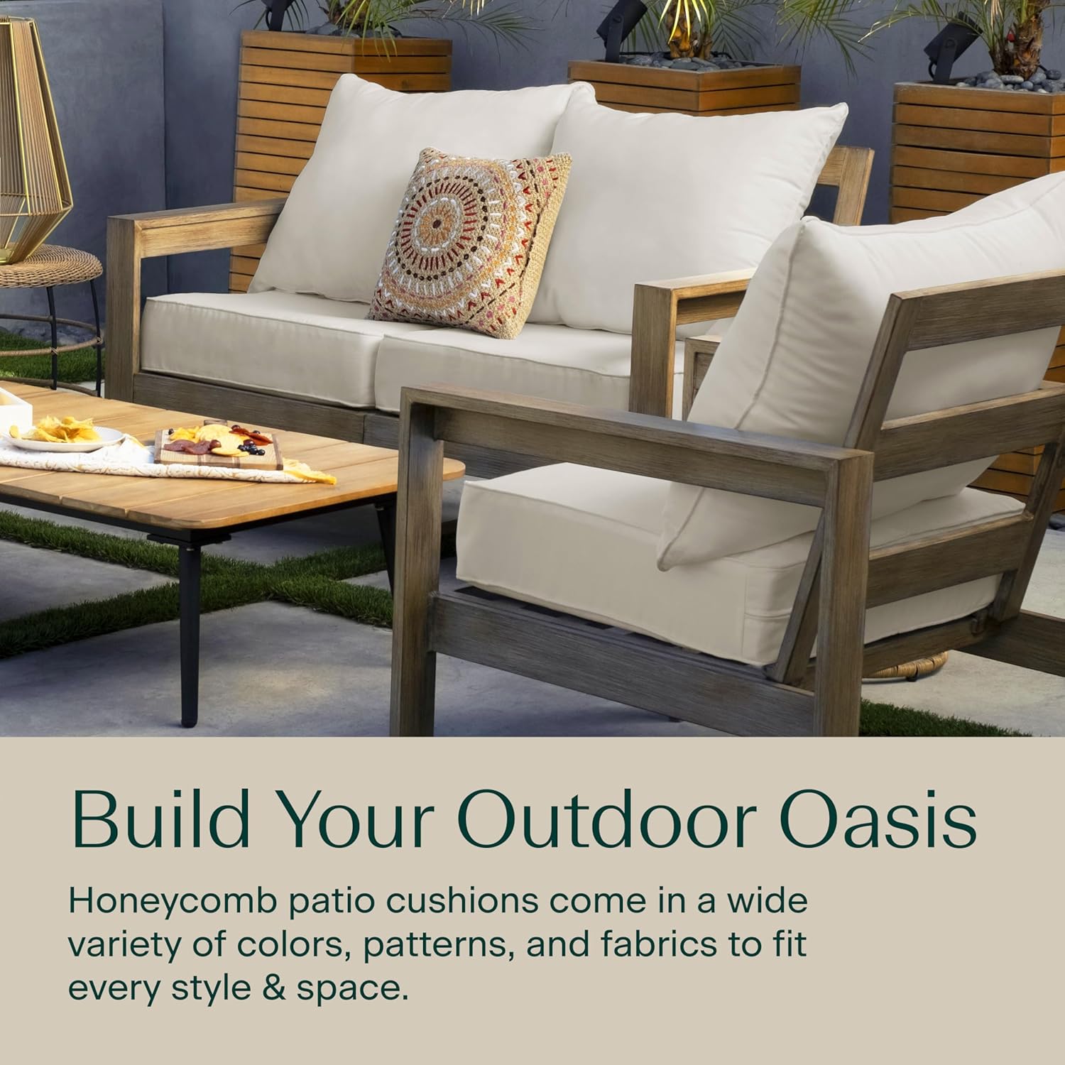 屋外パティオ家具、ソリッドボーンカラー、テクスチャード加工の - Outdoor Furniture Covers のレビューと価格