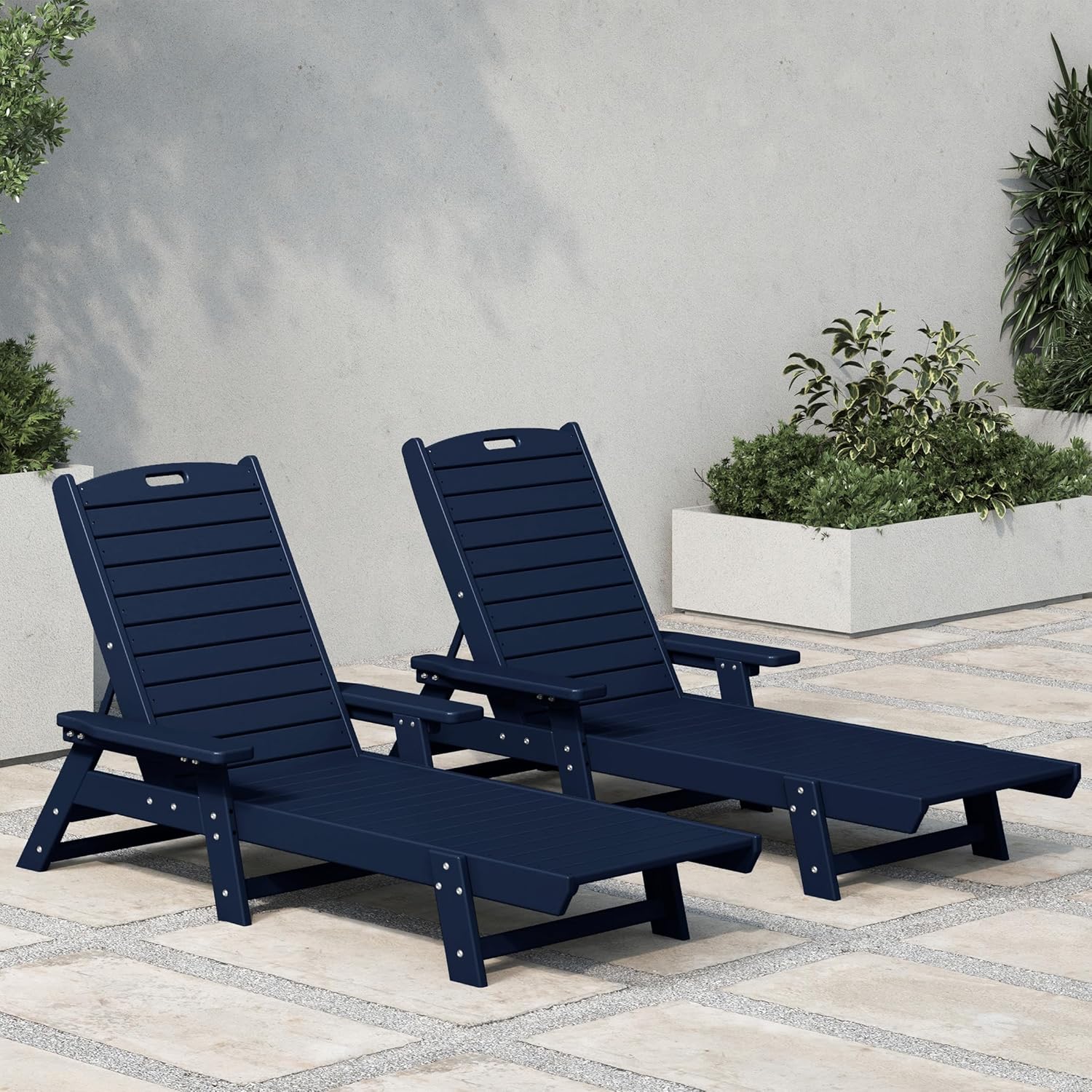 マリブ ポリ リクライニング シェーズ ラウンジ (2 個セ - Outdoor Furniture Lounge Set のレビューと価格