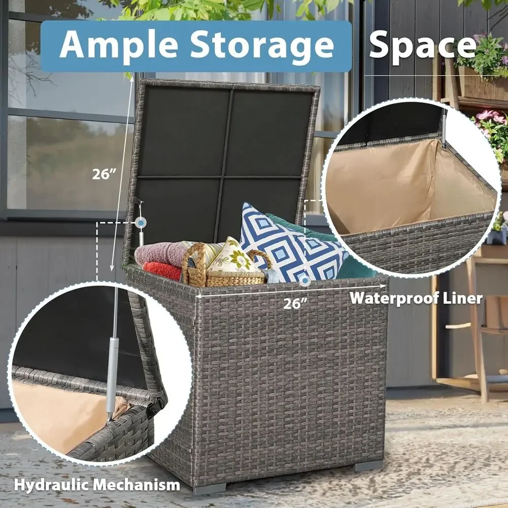 8点セットのパティオ家具、45インチのファイヤーピットテーブ - Outdoor Furniture With Fire Pit Table のレビューと価格