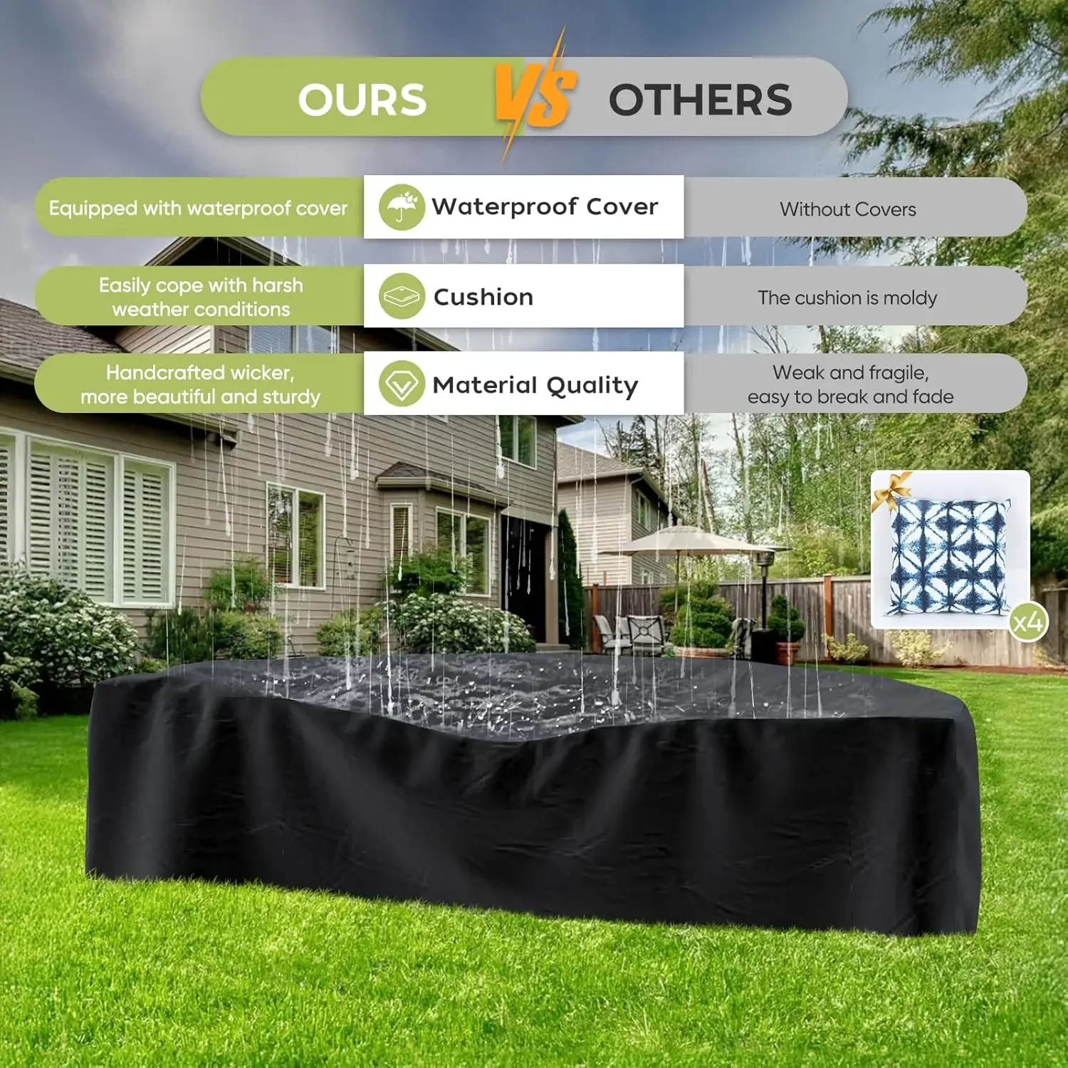パティオ家具セット、32インチファイヤーピットテーブル、11 - Outdoor Furniture With Fire Pit Table のレビューと価格