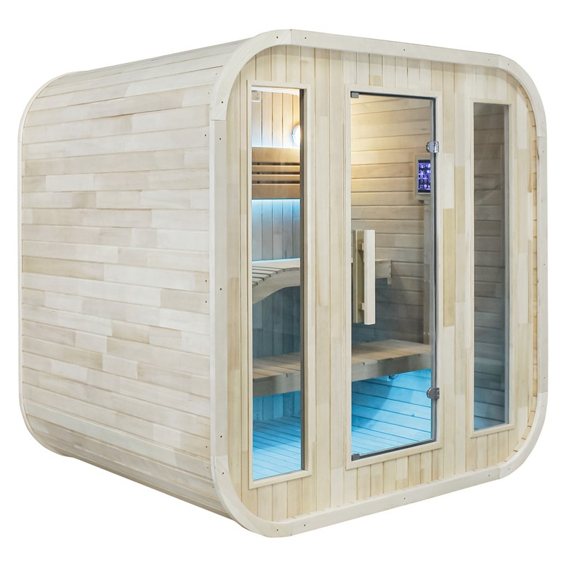 屋外サウナ モダンデザインキャビン 屋外バレルサウナ 4人用 - Outdoor Furniture Europe のレビューと価格