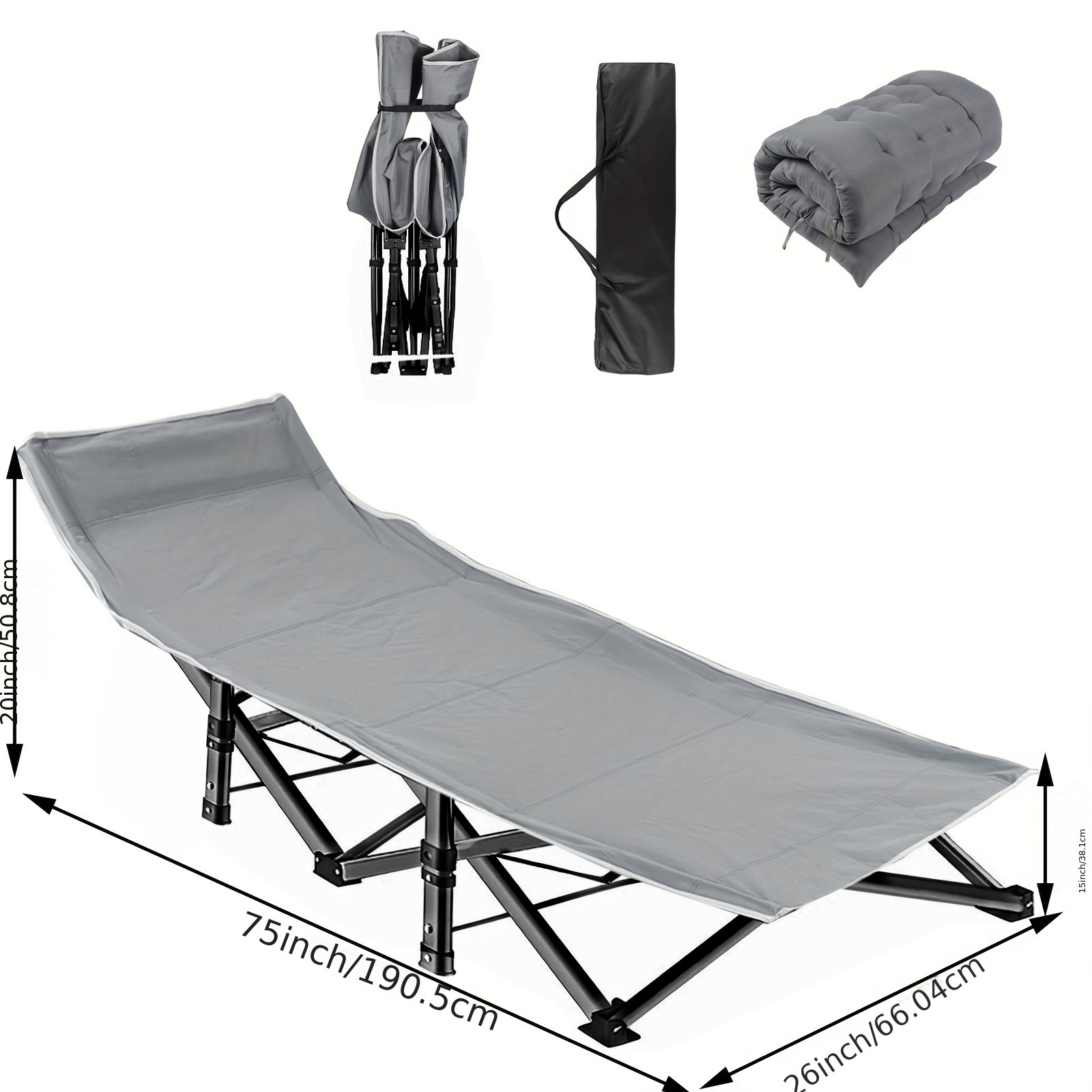 頑丈な折りたたみ式キャンプ用コット（取り外し可能なマットレス - Outdoor Daybed Furniture のレビューと価格