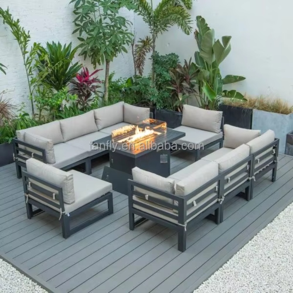 ヴィラホテル屋外家具セット モダンアルミガーデン家具 ソファ - Outdoor Furniture With Fire Pit Table のレビューと価格