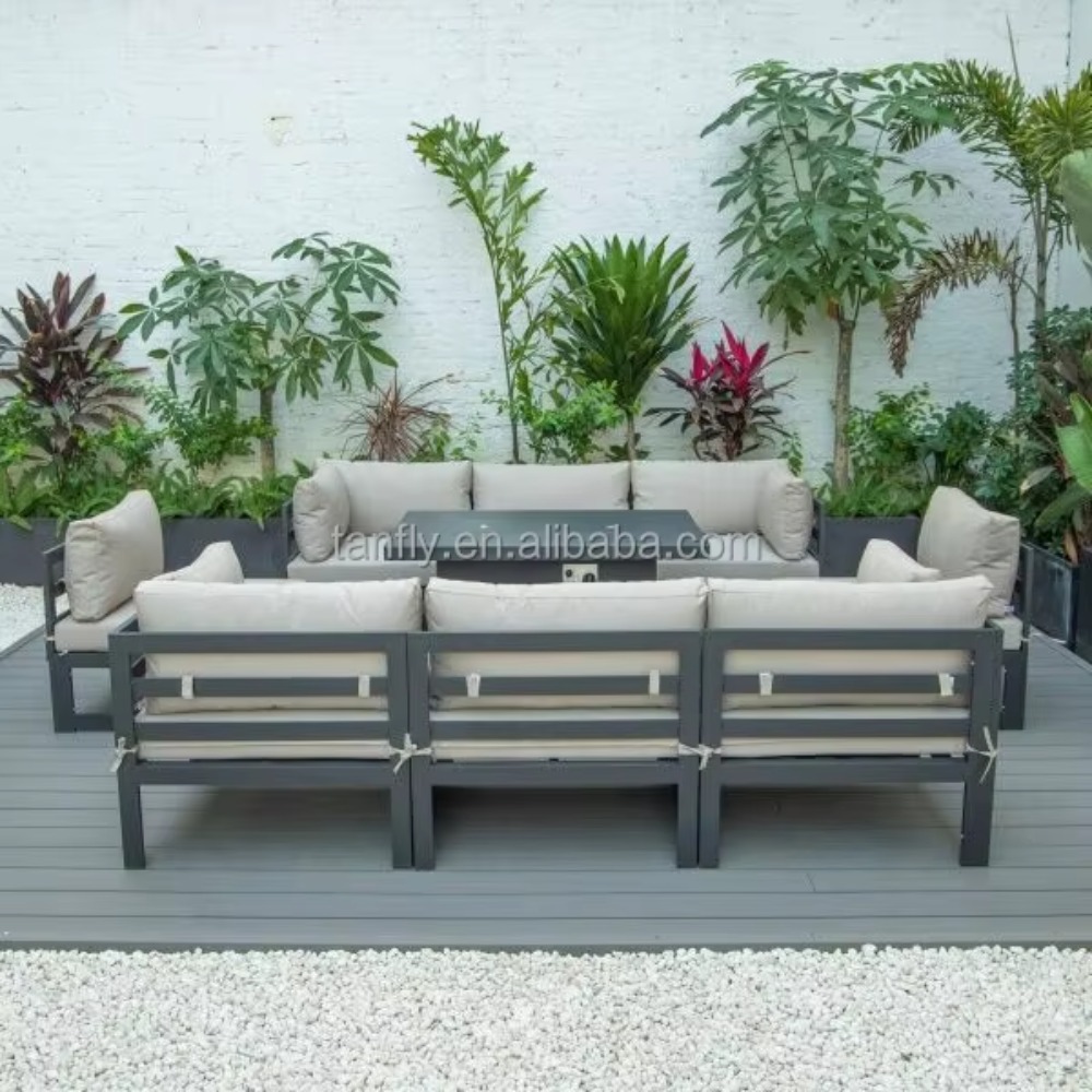 ヴィラホテル屋外家具セット モダンアルミガーデン家具 ソファ - Outdoor Furniture With Fire Pit Table のレビューと価格