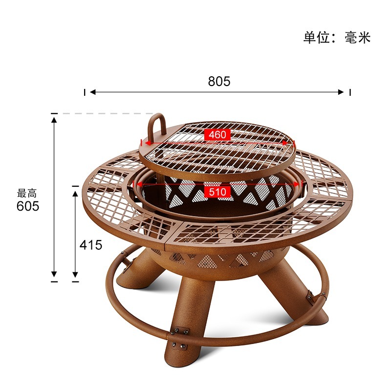 2026年式 モダン屋外スチール製 炭火・電気両用ファイヤー - Outdoor Furniture With Fire Pit Table のレビューと価格