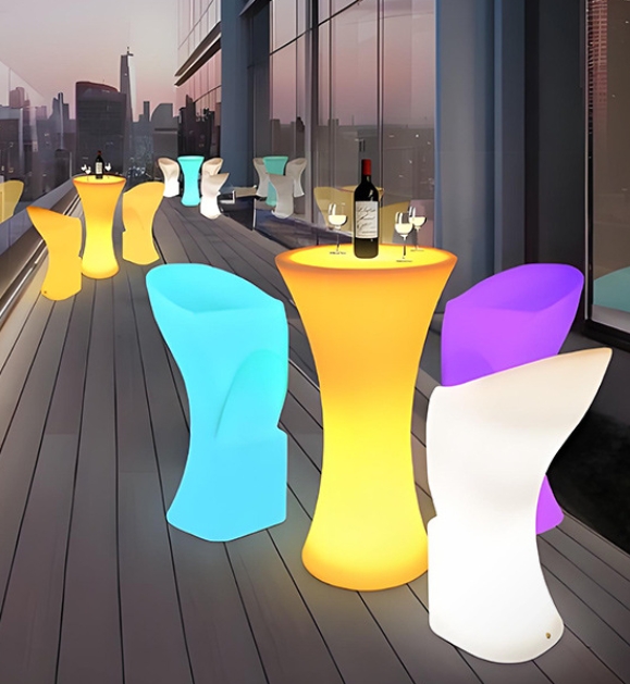 ポータブルLEDバーカウンターテーブル＆イルミネーションバー - Outdoor Furniture Europe のレビューと価格