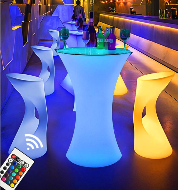 ポータブルLEDバーカウンターテーブル＆イルミネーションバー - Outdoor Furniture Europe のレビューと価格