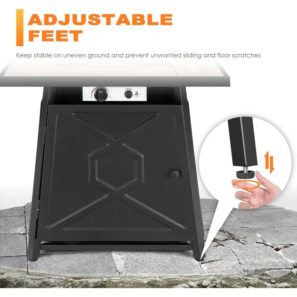 5点セットの屋外パティオ家具セット、ファイヤーピットテーブル - Outdoor Furniture With Fire Pit Table のレビューと価格
