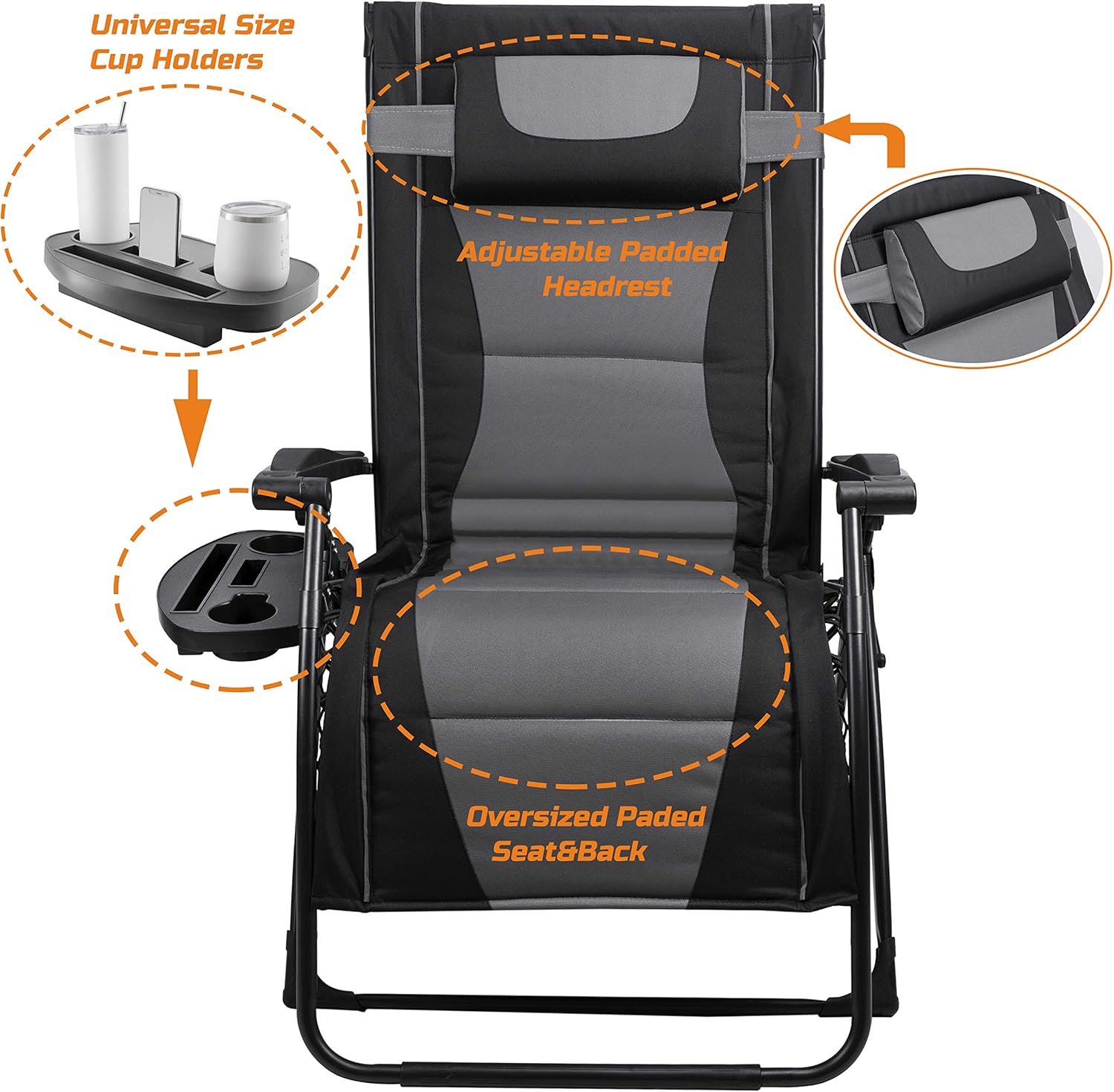 XXL特大リクライニング折りたたみ椅子 キャンプ、パティオ、 - Outdoor Furniture Lounge Set のレビューと価格