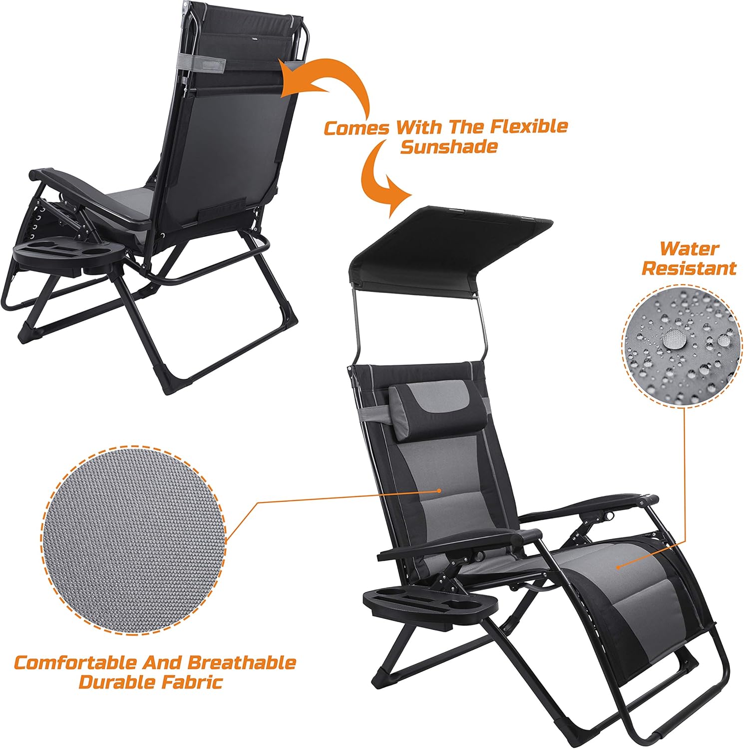 XXL特大リクライニング折りたたみ椅子 キャンプ、パティオ、 - Outdoor Furniture Lounge Set のレビューと価格